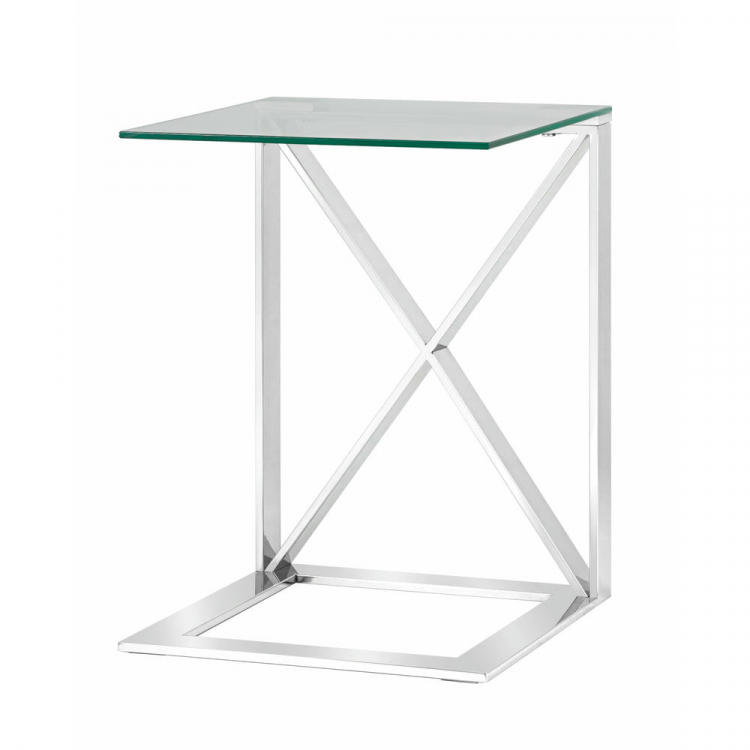 Журнальный стол 40*40 КРОСС серебро