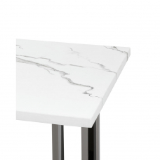 Журнальный столик Нэйтан 61*61 белый мрамор сталь темный хром