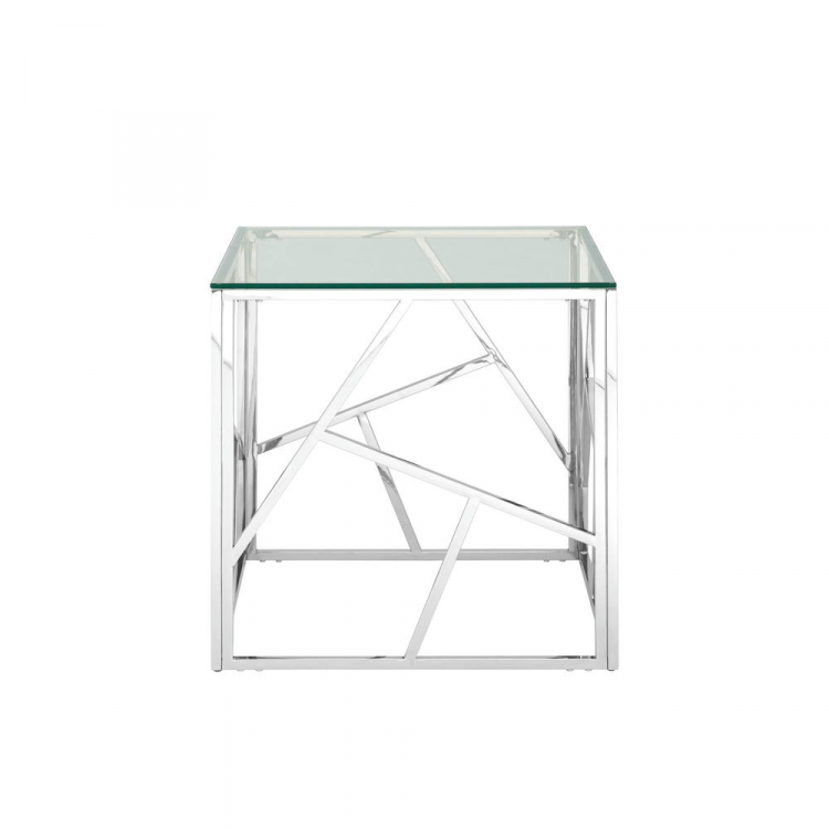 Журнальный столик 55*55 АРТ ДЕКО серебро