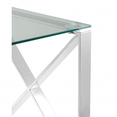 Журнальный стол 55*55 КРОСС серебро