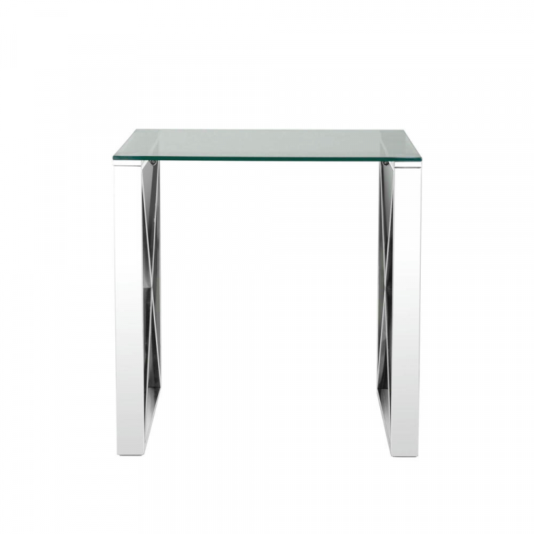 Журнальный стол 55*55 КРОСС серебро