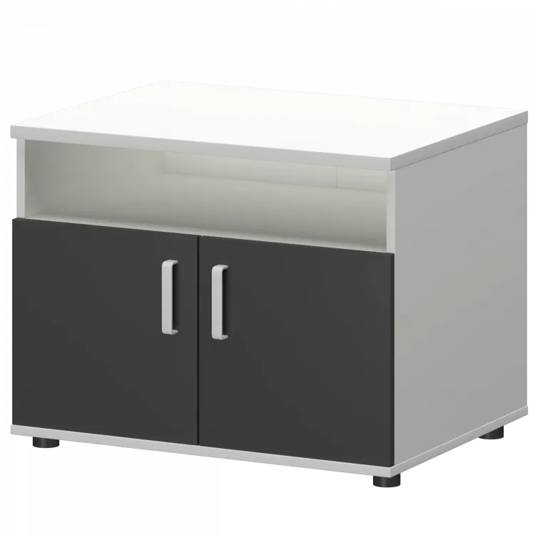 Тумба для оргтехники СМТ-2ДН Тип1 Белый/Графит 800x600x625 Смарт