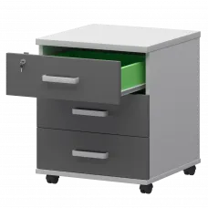 Тумба подкатная СМТ-3П Тип1 Белый/Графит 434x450x620 Смарт