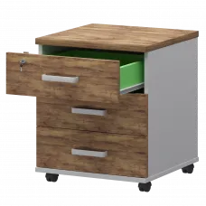 Тумба подкатная СМТ-3ПЦ Тип2 Белый/Таксония 434x450x620 Смарт