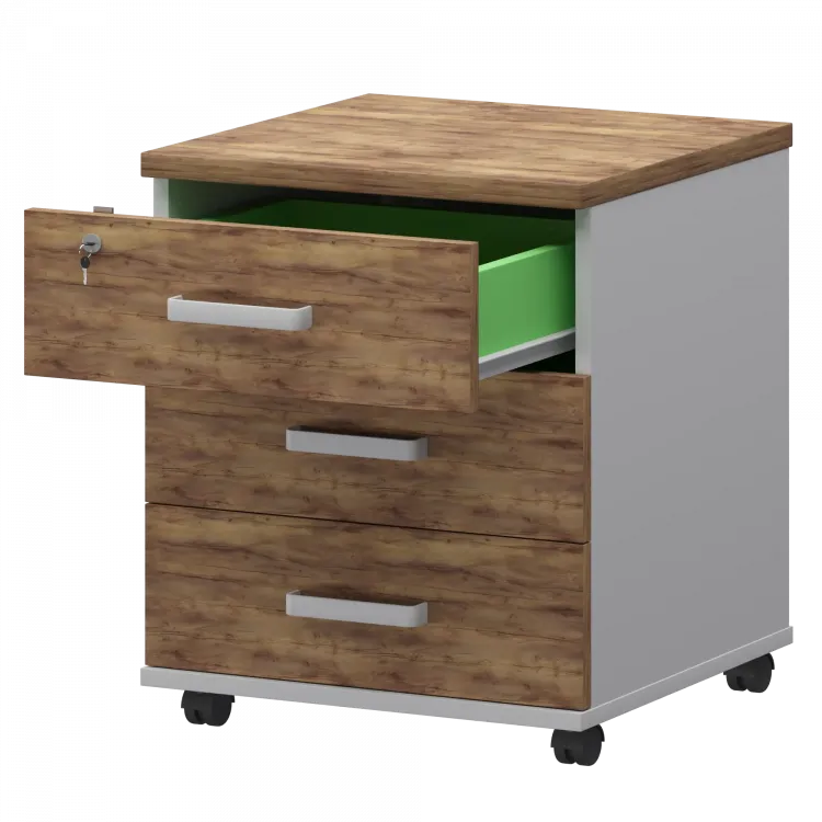 Тумба подкатная СМТ-3ПЦ Тип2 Белый/Таксония 434x450x620 Смарт