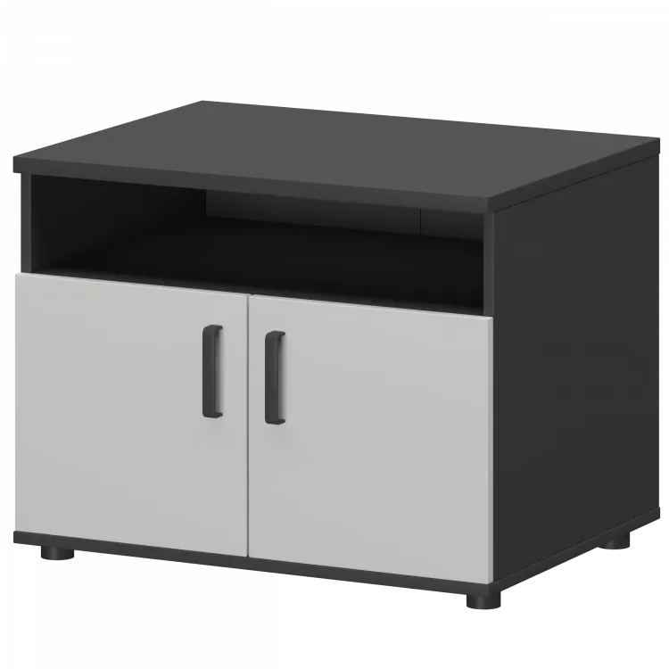 Тумба для оргтехники СМТ-2ДН Тип1 Графит/Белый 800x600x625 Смарт