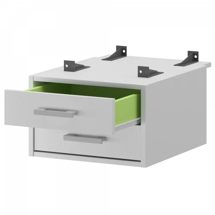 Тумба подвесная для столов на м/каркасе гл.730 мм АМТ2-02.73 Белый 432x546x296 Арго-М