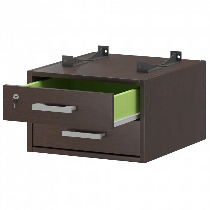 Тумба подвесная для столов на м/каркасе гл.600 мм АМТ2-02М.60 Дуб венге 432x470x296 Арго-М