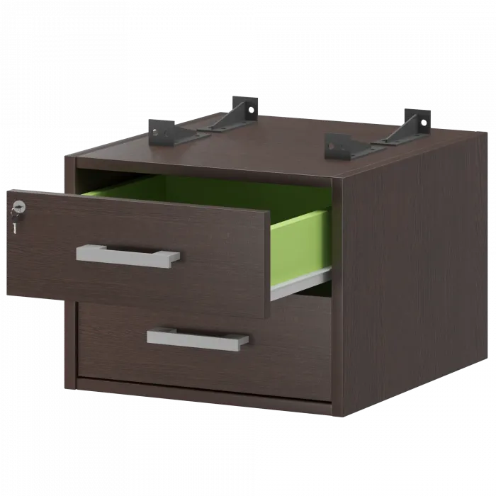 Тумба подвесная для столов на м/каркасе гл.600 мм АМТ2-02Ц.60 Дуб венге 432x470x360 Арго-М