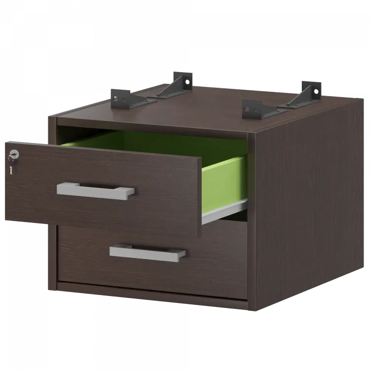 Тумба подвесная для столов на м/каркасе гл.600 мм АМТ2-02Ц.60 Дуб венге 432x470x360 Арго-М