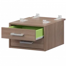 Тумба подвесная для столов на м/каркасе гл.730 мм АМТ2-02.73 Темный шимо/Белый 432x470x296 Арго-М