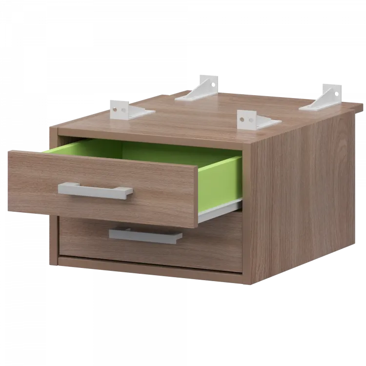 Тумба подвесная для столов на м/каркасе гл.730 мм АМТ2-02.73 Темный шимо/Белый 432x470x296 Арго-М