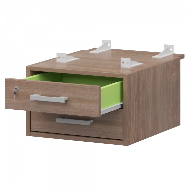 Тумба подвесная для столов на м/каркасе гл.730 мм АМТ2-02М.73 Темный шимо/Белый 432x546x296 Арго-М