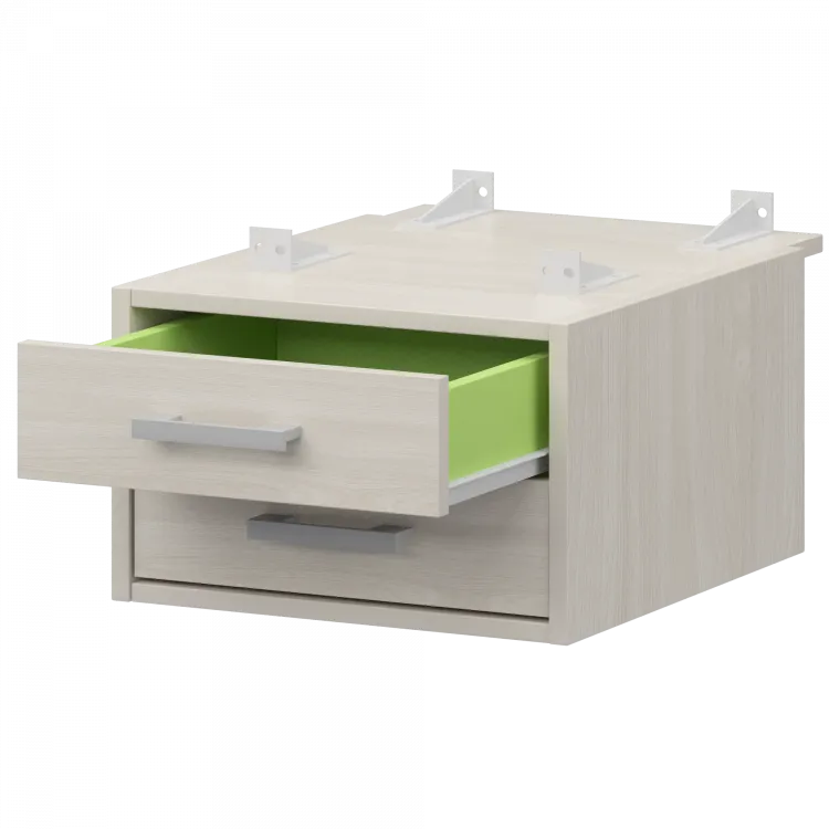 Тумба подвесная для столов на м/каркасе гл.730 мм АМТ2-02.73 Ясень шимо/Белый 432x546x296 Арго-М