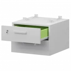 Тумба подвесная для столов на м/каркасе гл.600 мм СМТ2-2ПД.60 Белый 428x468x332 Смарт