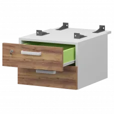 Тумба подвесная для столов на м/каркасе гл.730 мм СМТ-2ПД.73 Белый/Таксония 428x544x332 Смарт