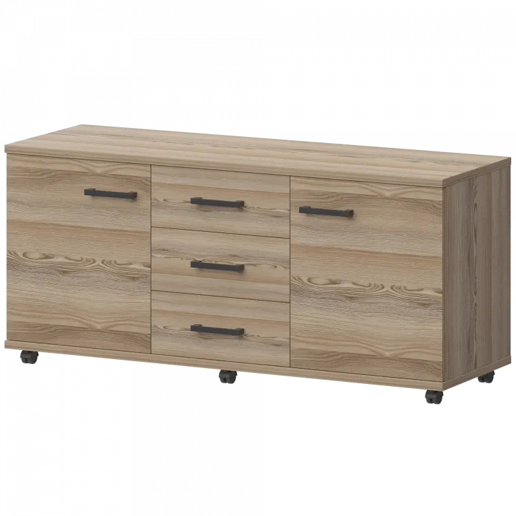 Греденция НТ-350.60.Ч Дуб сафари 1350x445x603 Аргентум