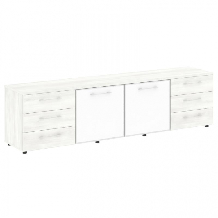 Yalta Тумба модульная LT.TS-4.2 white Снежная Патина/Стекло White 2188*450*580