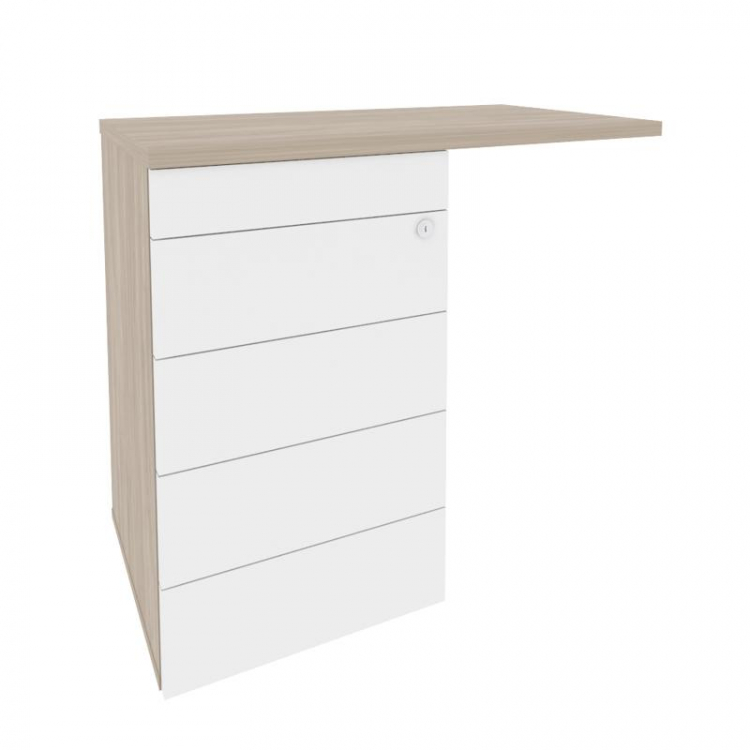 Onix Direct Тумба приставная (TIP-ON) (универсальная л/пр) O.TPU-4 TIP Дуб Аттик/Белый Бриллиант 842