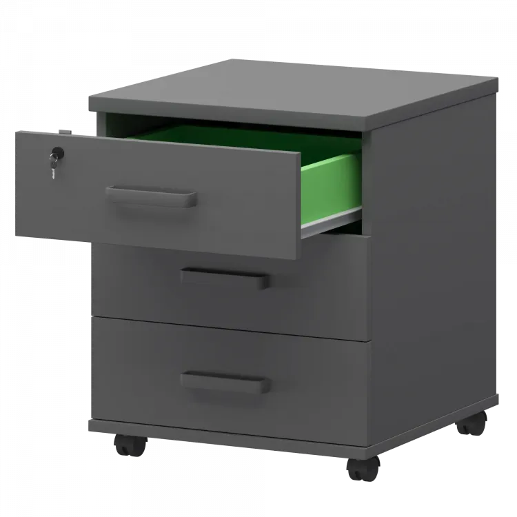 Тумба подкатная СМТ-3П Графит 434x450x620 Смарт