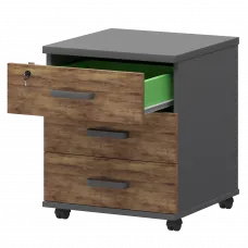 Тумба подкатная СМТ-3ПЦ Тип1 Графит/Таксония 450x434x620 Смарт