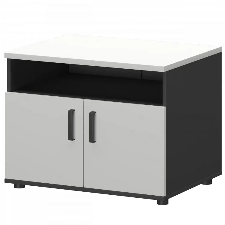 Тумба для оргтехники СМТ-2ДН Тип2 Графит/Белый 800x600x625 Смарт