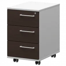 Тумба мобильная/подвесная левая KZT-61L Дуб венге/Белый 416x568x648 Кортез