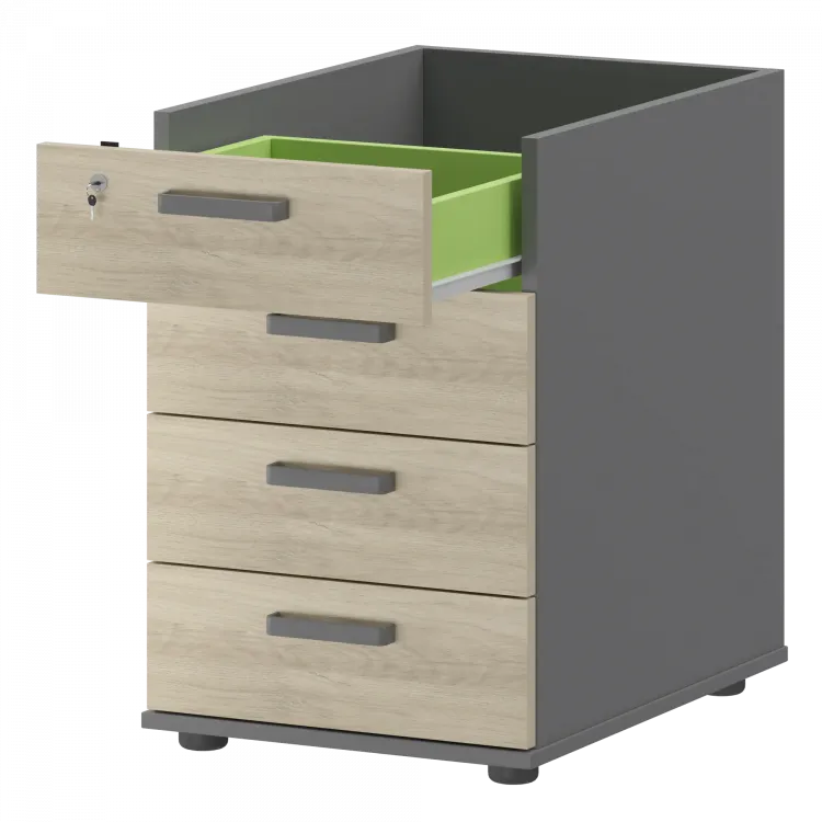 Корпус тумбы приставной с ЦЗ СМТ-4ПЦ Графит/Кронберг 434x600x725 Смарт