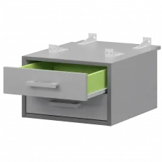 Тумба подвесная для столов на м/каркасе гл.730 мм АМТ2-02.73 Серый/Белый 432x546x296 Арго-М