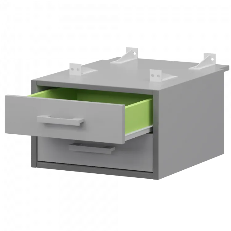 Тумба подвесная для столов на м/каркасе гл.730 мм АМТ2-02.73 Серый/Белый 432x546x296 Арго-М