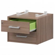 Тумба подвесная для столов на м/каркасе гл.600 мм АМТ2-02Ц.60 Темный шимо/Белый 432x470x360 Арго-М