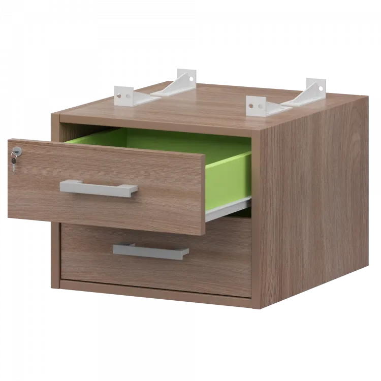 Тумба подвесная для столов на м/каркасе гл.600 мм АМТ2-02Ц.60 Темный шимо/Белый 432x470x360 Арго-М