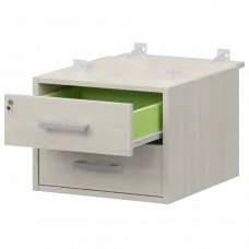 Тумба подвесная для столов на м/каркасе гл.730 мм АМТ2-02Ц.73 Ясень шимо/Белый 432x546x360 Арго-М