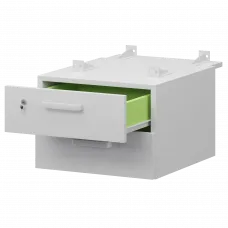 Тумба подвесная для столов на м/каркасе гл.730 мм СМТ2-2ПД.73 Белый 428x544x332 Смарт