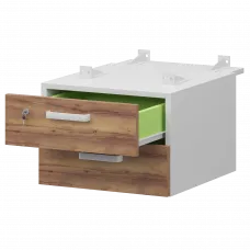 Тумба подвесная для столов на м/каркасе гл.730 мм СМТ-2ПД.73 Белый/Таксония 428x544x332 Смарт