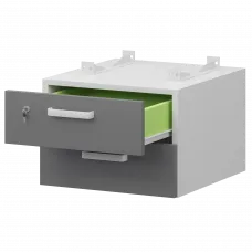 Тумба подвесная для столов на м/каркасе гл.600 мм СМТ2-2ПД.60 Белый/Графит 432x468x332 Смарт