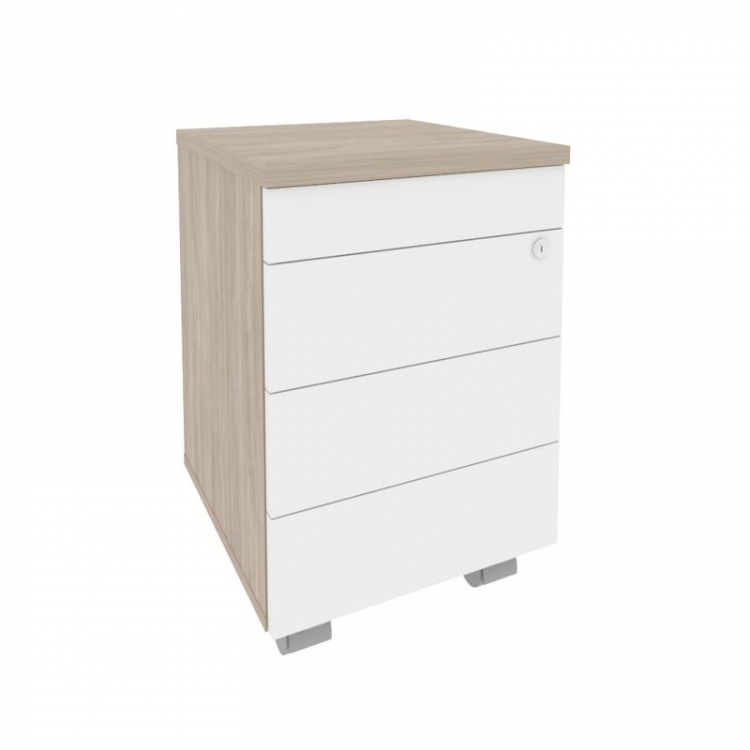 Onix Direct Тумба мобильная (TIP-ON) O.TM-3 TIP Дуб Аттик/Белый Бриллиант 432*460*633