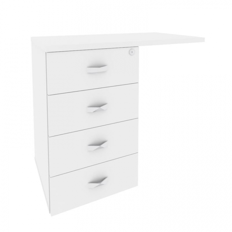 Onix Direct Тумба приставная (универсальная л/пр) O.TPU-4 Белый Бриллиант 842*460*750