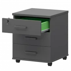 Тумба подкатная с центральным замком СМТ-3ПЦ Графит 434x450x620 Смарт