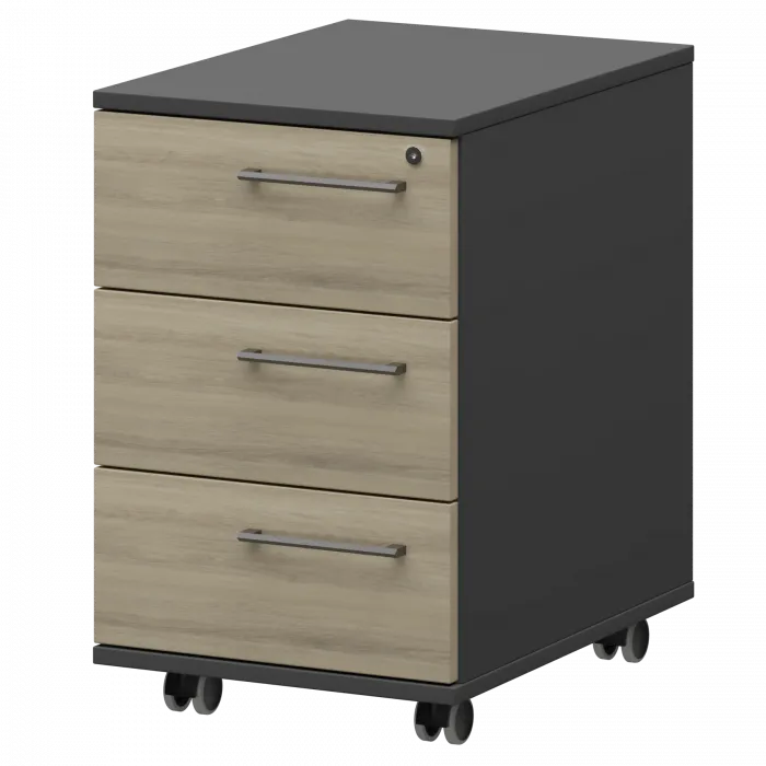 Тумба мобильная/подвесная левая KZT-61L Кронберг/Графит 416x568x648 Кортез