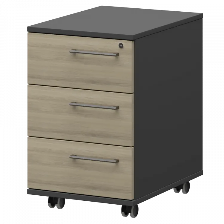 Тумба мобильная/подвесная левая KZT-61L Кронберг/Графит 416x568x648 Кортез