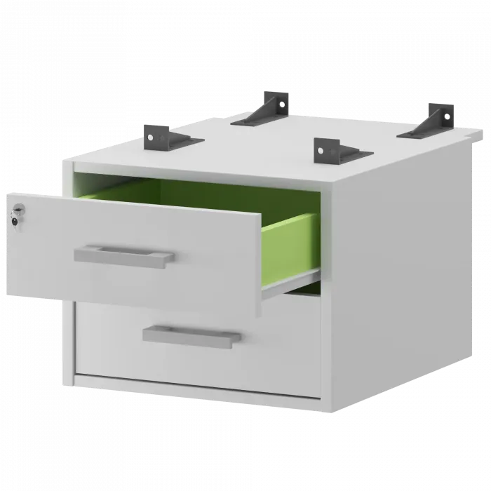 Тумба подвесная для столов на м/каркасе гл.730 мм АМТ2-02Ц.73 Белый 432x546x360 Арго-М