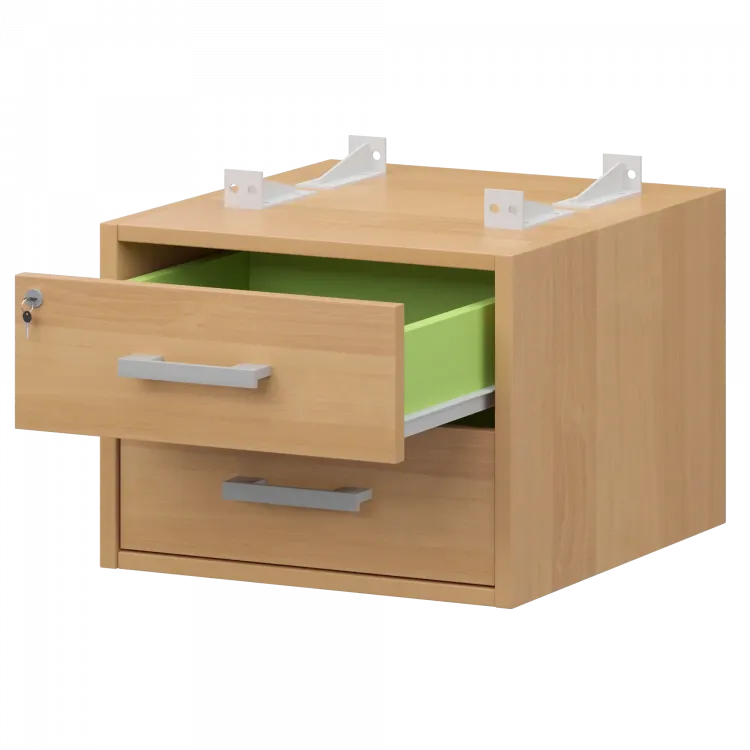 Тумба подвесная для столов на м/каркасе гл.600 мм АМТ2-02Ц.60 Ольха/Белый 432x470x360 Арго-М