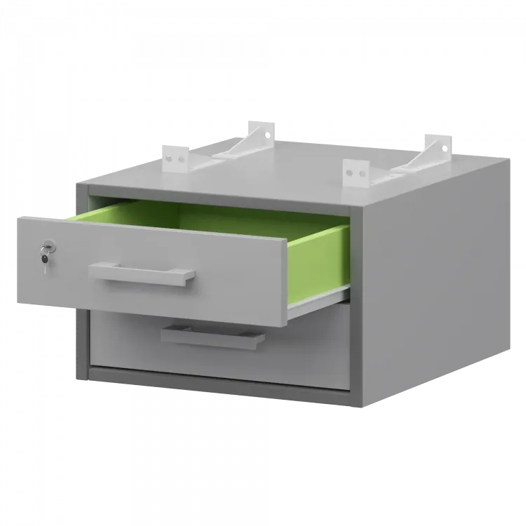 Тумба подвесная для столов на м/каркасе гл.600 мм АМТ2-02М.60 Серый/Белый 432x470x296 Арго-М