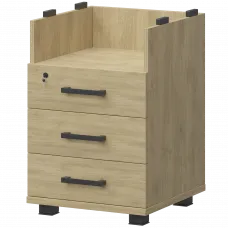 Корпус тумбы приставной НТ-320.Ч Баттл Рок 440x450x750 Аргентум