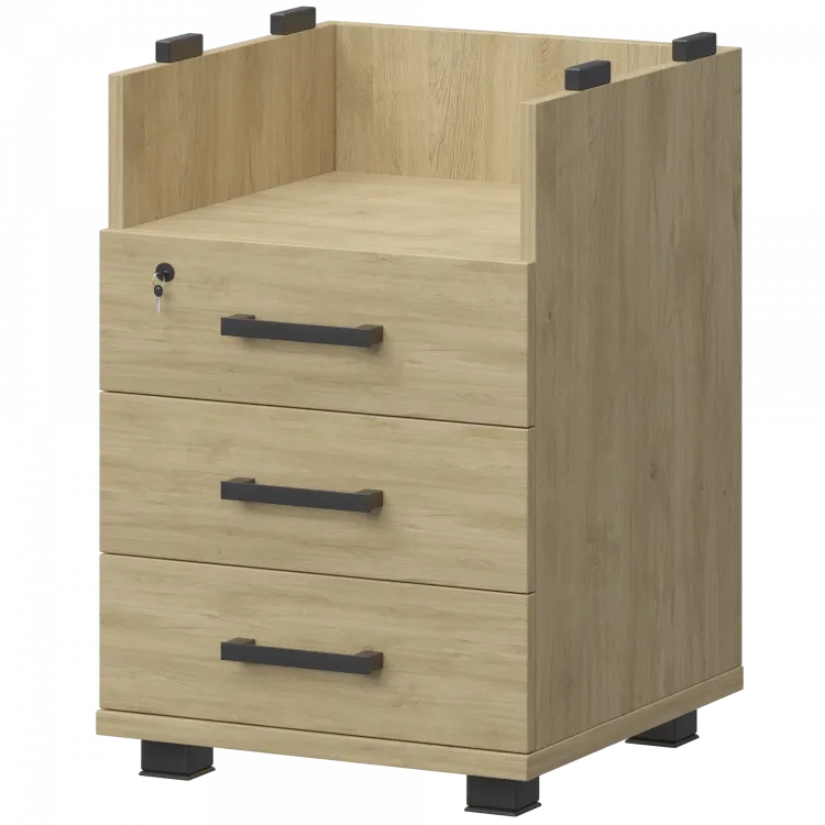 Корпус тумбы приставной НТ-320.Ч Баттл Рок 440x450x750 Аргентум