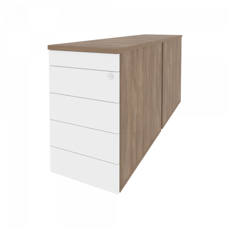 Onix Тумба двойная приставная/опорная (TIP-ON) O.TPO-2.8 TIP Дуб Аризона/Белый Бриллиант 432*1635*75