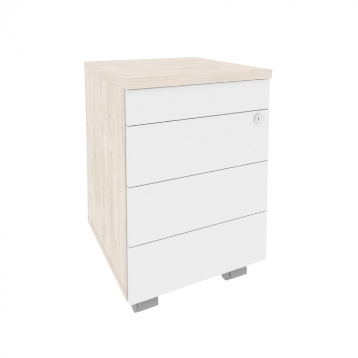 Onix Direct Тумба мобильная (TIP-ON) O.TM-3 TIP Денвер Светлый/Белый Бриллиант 432*460*633