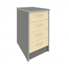 Riva Тумба приставная с фолдингом (4 ящика, с замком) А.ТП-4.1F-S Клен Металлик NEW 412*600*750