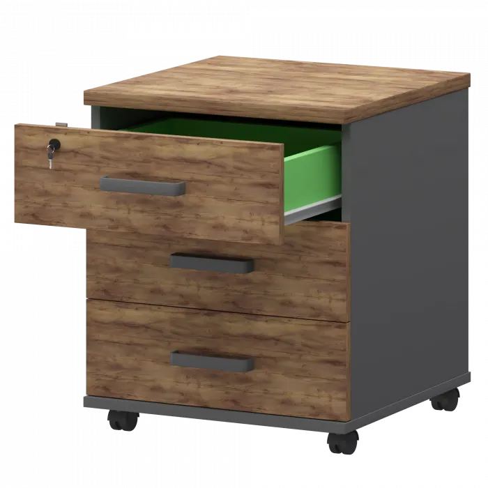 Тумба подкатная СМТ-3П Тип2 Графит/Таксония 450x434x620 Смарт